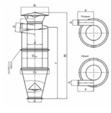 чертеж циклона ЦОЛ в Прокопьевске